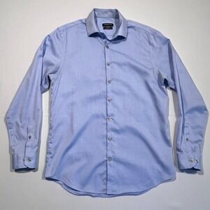 Kenneth Cole Dress Shirt Slim Fit Wrinkle Free Stretch Blue Men's 15 32/33